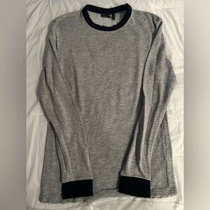 NWT: ASOS Black and Gray Striped Long-Sleeve Shirt